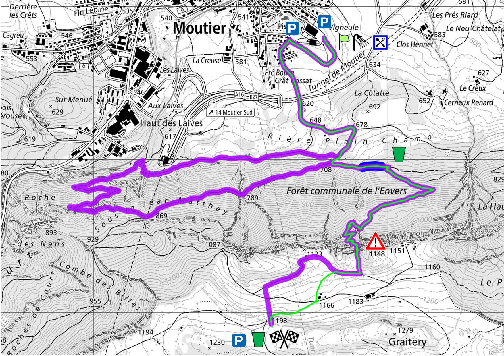 Plan course Moutier Graitery